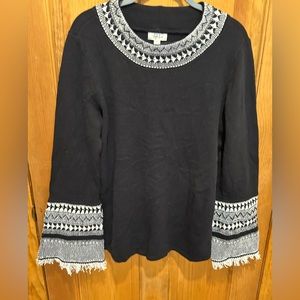 Style & Co Women Fringe Sleeve Sweater, L, NWOT